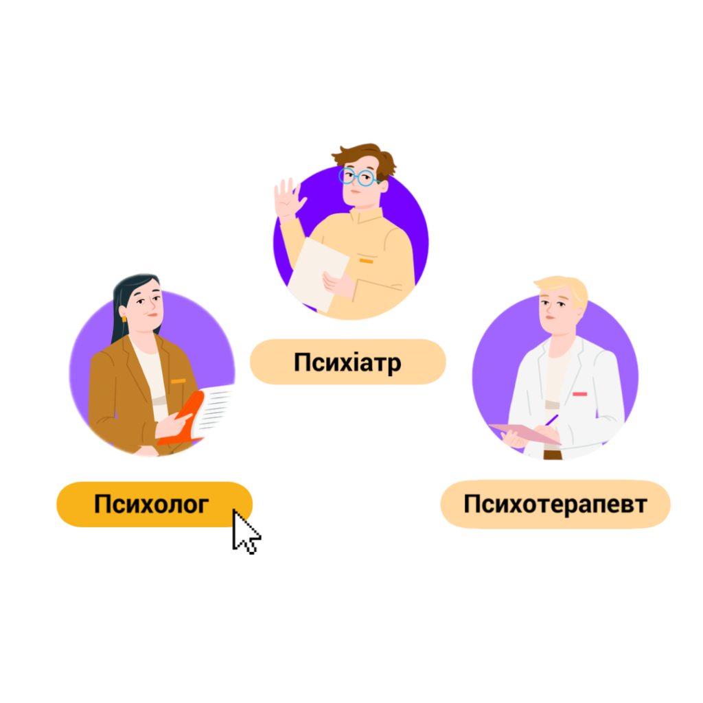 Психолог, психіатр, психотерапевт різниця